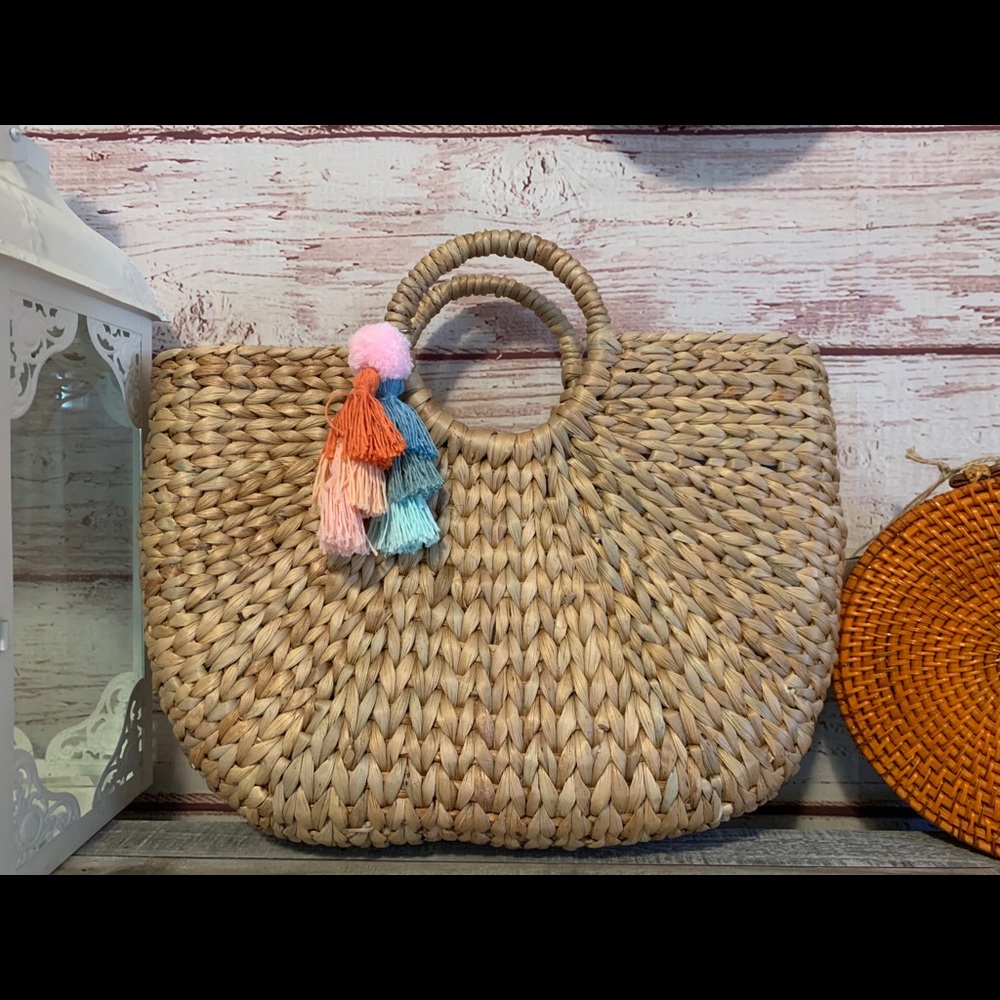 Woven Hyacinth Tote Bag